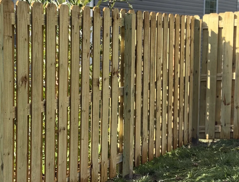 5'H Stockade PT Natural Wood Fence