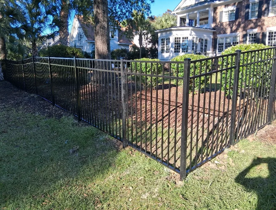 54"H Black 300 Sterling (R) Flush Bottom Black Aluminum Fence