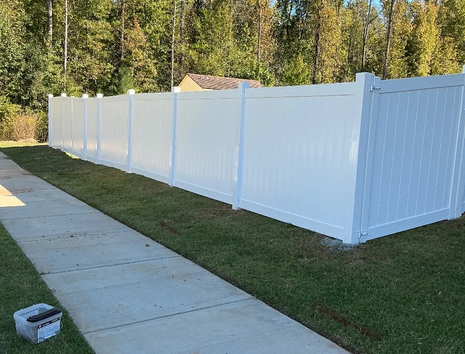 6'H White Hamilton #1 [ 8' OC (Builder Grade) ] Vinyl Privacy Fence
