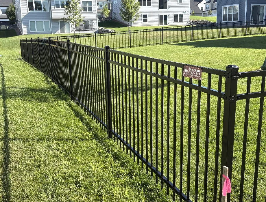 4'H Black Sterling 3 Rail Steel Black Steel Fence