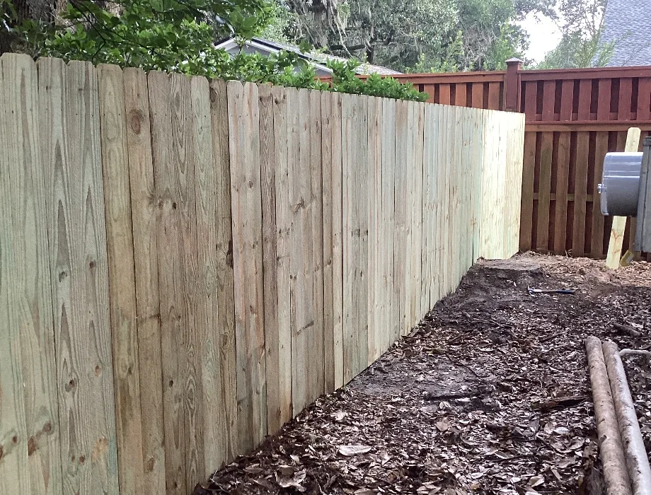 6'H Stockade Natural Wood Fence